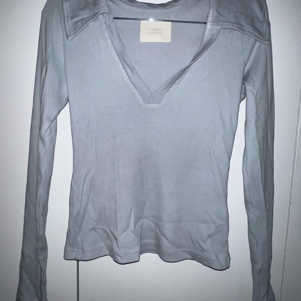 Citizens of Humanity Women's Light Blue Long Sleeve Top